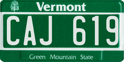 VT license plate CAJ619