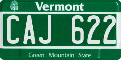 VT license plate CAJ622