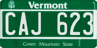 VT license plate CAJ623