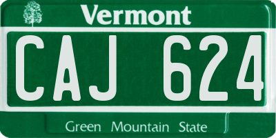 VT license plate CAJ624