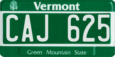 VT license plate CAJ625