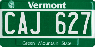 VT license plate CAJ627