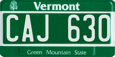 VT license plate CAJ630