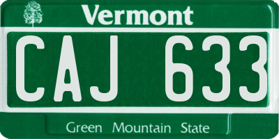 VT license plate CAJ633