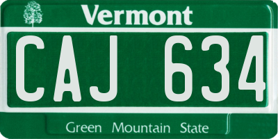 VT license plate CAJ634