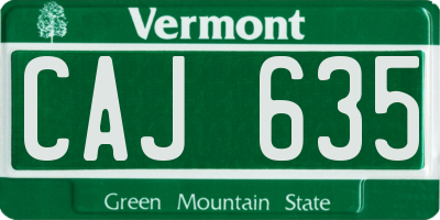 VT license plate CAJ635
