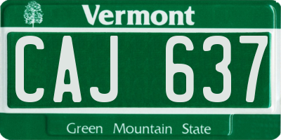 VT license plate CAJ637