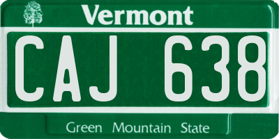 VT license plate CAJ638