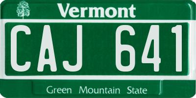 VT license plate CAJ641