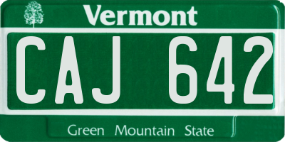 VT license plate CAJ642