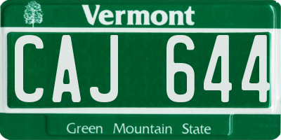 VT license plate CAJ644