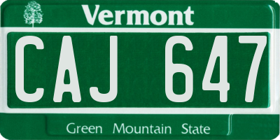 VT license plate CAJ647