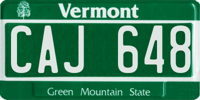 VT license plate CAJ648