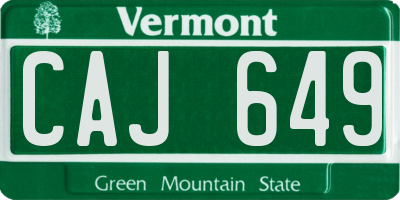 VT license plate CAJ649