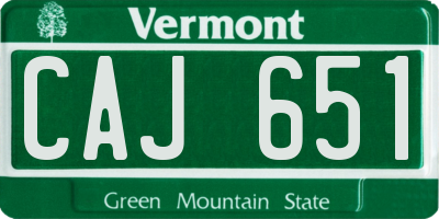 VT license plate CAJ651