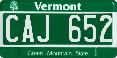 VT license plate CAJ652