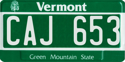 VT license plate CAJ653