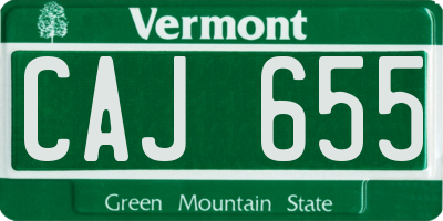VT license plate CAJ655