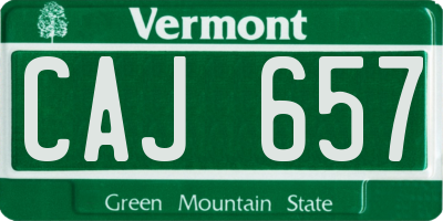 VT license plate CAJ657