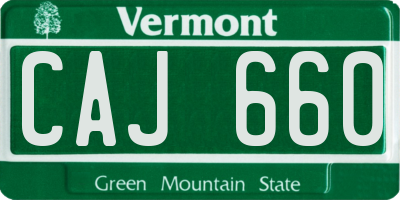 VT license plate CAJ660