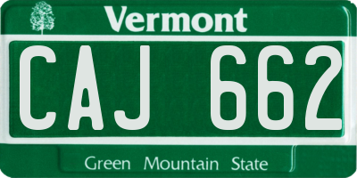 VT license plate CAJ662