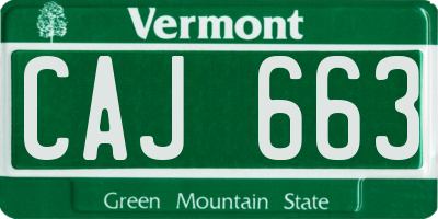 VT license plate CAJ663