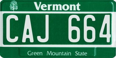 VT license plate CAJ664