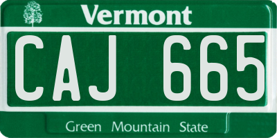 VT license plate CAJ665