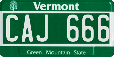 VT license plate CAJ666
