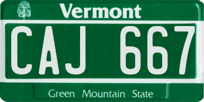 VT license plate CAJ667