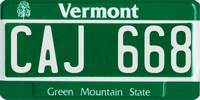 VT license plate CAJ668
