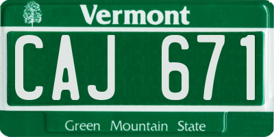VT license plate CAJ671