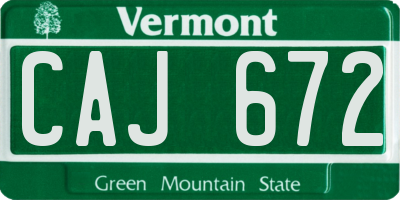 VT license plate CAJ672