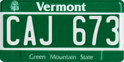 VT license plate CAJ673
