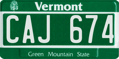 VT license plate CAJ674