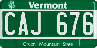 VT license plate CAJ676