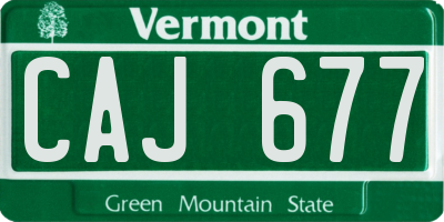 VT license plate CAJ677