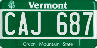 VT license plate CAJ687