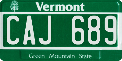 VT license plate CAJ689