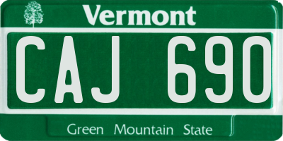 VT license plate CAJ690