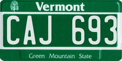 VT license plate CAJ693
