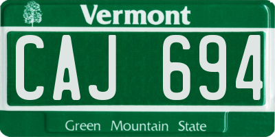 VT license plate CAJ694