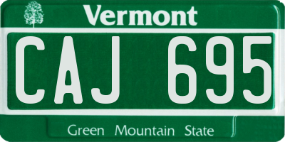 VT license plate CAJ695