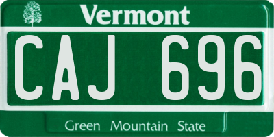 VT license plate CAJ696