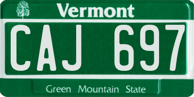 VT license plate CAJ697