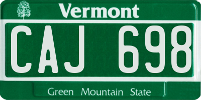 VT license plate CAJ698