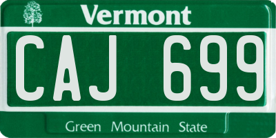 VT license plate CAJ699