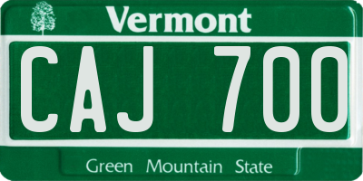 VT license plate CAJ700
