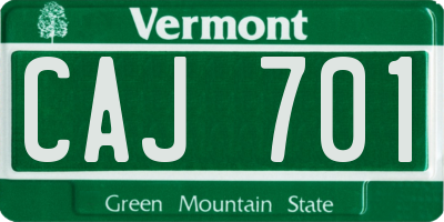 VT license plate CAJ701