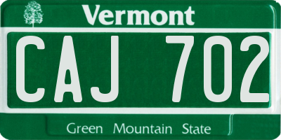 VT license plate CAJ702